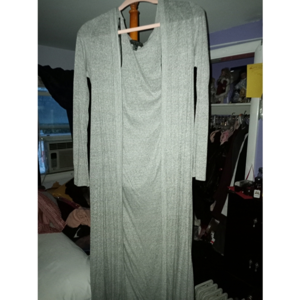 Longline grey cardigan